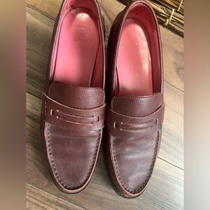 Navyboot Swiss leather penny loafers made in Italy red tone 7.5